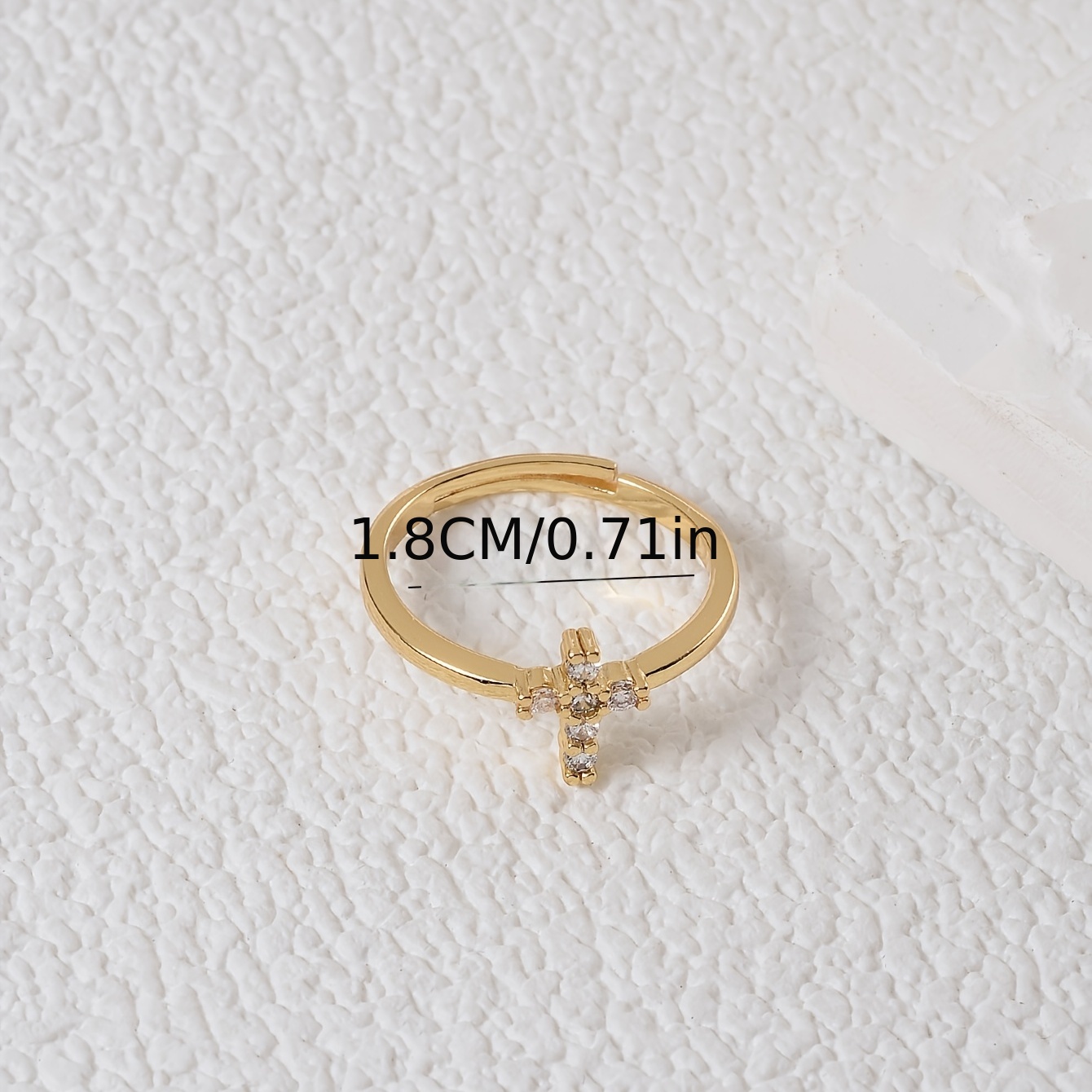 Adjustable Cross Ring with Zirconia Daily Wear Gift Option